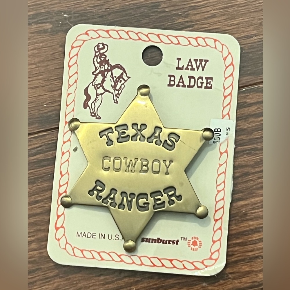 Vintage Texas Ranger “Cowboy” Law Badge by Sunburst